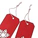 100 Pcs Kraft Paper Price Tags Labels Christmas Gift Tags Christmas Snowflake Hanging Tag with String Rectangle Craft Favor Gift Tags Red