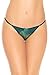 Laura Women's G-String Adjustable Thong Lace Over Fabric Printed