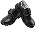 QHamThim Boys Leather Oxford Black School Uniform Outdoor Dress Shoe(Toddler/Little Kid/Big Kid)
