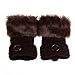 DZT1968® 1PCWomen Winter Faux Rabbit Fur Wrist Fingerless Gloves Mittens (Coffee)