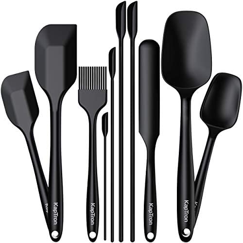 Silicone Spatula Set of 10 include 4 Mini Spatulas, Heat Resistant