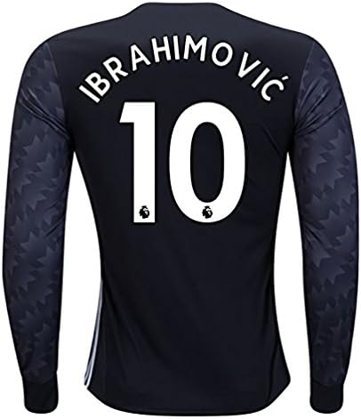 Manchester United Ibrahimovic 10 2017-2018 Away Long Sleeve Jersey Men's Color Black Size S