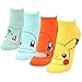 WOWFOOT Cute Pokemon Cartoon Character Print Cotton Crew Floor Socks For Women Girl Boy 4pairs Low Cut