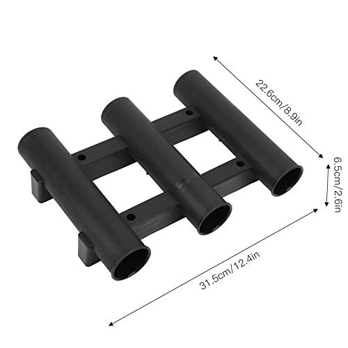 Rutenhalter, 3 Tube Rutenständer Angelrute Organizer 1 PCS Angelrutenhalter, starkes Meer für das Angeln im Bach(black) – Bild 3