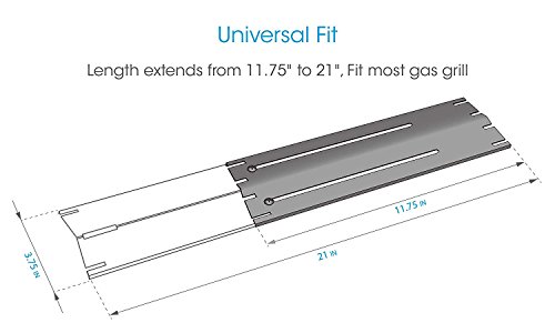 image for UNICOOK Gas Grill Heat Plate 4 Pack, Adjustable Stainless Steel Heat T