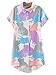 Joeoy Women's Multicolor Cartoon Cat Print Short Sleeve Button Down Shirt
