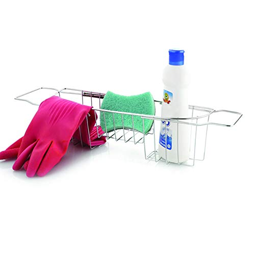 Expandable Scrubber Caddy Holder Organizer Rack Stainless steel for Scrub Brushes,Soap,Dishwashing Liquid Drainer Rack