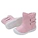 Kuner Baby Girls PU Leather Faux Fleece Rubber Soles Outdoor Warm Snow Boots (14.5cm(18-24months), Pink)