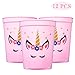Joy Day Unicorn Cups Unicorn Party Cups for Kids Unicorn Party Supplies Unicorn Keepsake Plastic Cups for Girls Unicorn Party Favors Pink