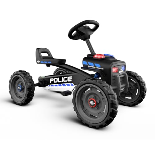 Berg Pedal-Gokart Buzzy Police con soundbox | Veicolo per bambini, auto a pedale, sicurezza e stabilità, giocattolo per bambini adatto per bambini dai 2 ai 5 anni, grande