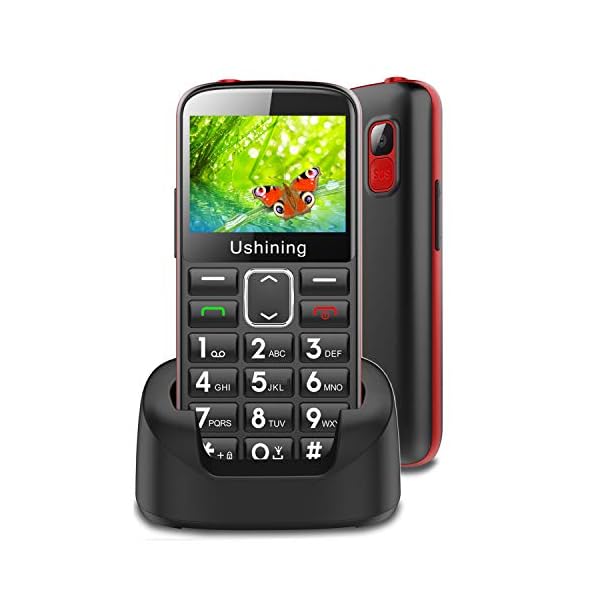 GSM-Big-Button-Mobile-Phone-for-ElderlyDual-Sim-Free-Basic-Mobile-PhoneUnlocked-Senior-Phone-with-SOS-Button-Speed-Dial-1000mAh-HAC-Torch-Side-Buttons-Bluetooth-Charging-Dock-Black ukuu 2G Unlocked Basic Mobile Phone for Seniors with Large Colour 2.4 inch Display, Big Button and Charging Dock [UK and…