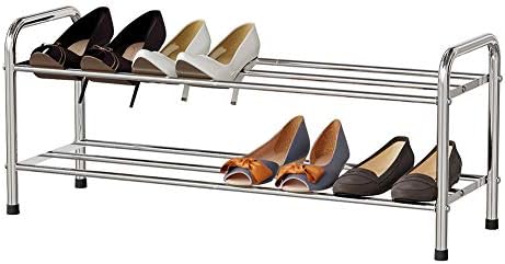 Fanhaoシューズラック 2段 ステンレス靴棚 靴収納 玄関収納 省スペース 大容量 おしゃれ 下駄箱 で8 10足の靴を収納できます 幅80 奥26 高33cm