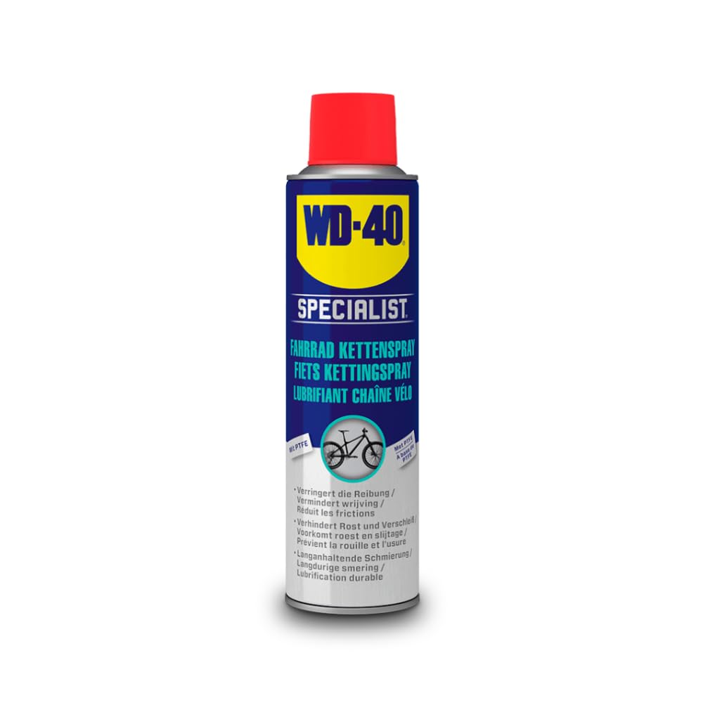 WD-40 Specialist Fahrrad Kettenspray 250 ml – Vielseitiges Kettenspray für Fahrräder mit Rostschutz, Schmierung und Allwetterschutz, schützt alle Fahrradtypen vor Feuchtigkeit und Schmutz