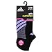 adidas Girls Cushioned No Show Socks (3 Pack), Medium Fits Shoe Sizes 13C-4Y, Black//Light Flash Purple//Shock Pink/Shock Mint