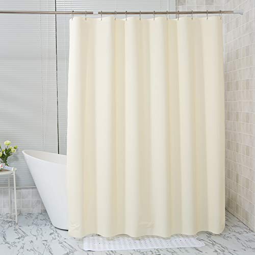 AmazerBath Plastic Shower Curtain, 72 x 78 Inches EVA 8G Beige Shower