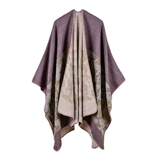 Jelinda Women Blanket Shawl Wrap Poncho Cape Winter Large Warm Camouflage Scarf (one size, light purple)