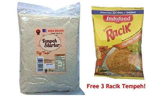 Ragi Tempeh (Tempeh Starter) - 17.6oz (Pack of 2) W/Free 3 Racik Tempeh 0.7oz Sachets