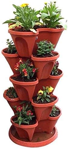 Meded Plastic Flower Tower, Brown, 36 cm x 78 cm,