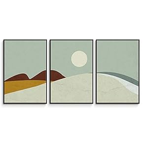 3 Piece Framed Canvas Wall Art Abstract Mountain Canvas Prints Home Artwork Decoration for Living Room,Bedroom - 16"x24"x3 Panels