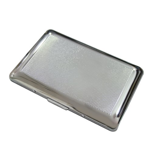 Antique Alive Mother of Pearl Peacock Design Engraved Metal Cigarette Holder Case - Thumbnail 3