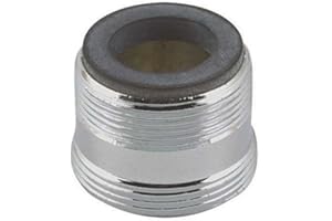 Neoperl 15 3590 5 Faucet Adapter, Extra Long, Solid Brass, Chrome Finish, Male 13/16"-27 Top Threads, Male 55/64"-27 Bottom Threads