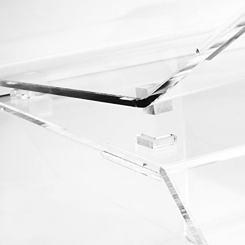 Ikee Design Acrylic Display Case Storage w/ A Hinged, Slanted Door & A Divider, 2 Compartments