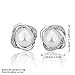 GCIYAEN Elegant 18K Gold Stud Earings Silver Zircon Twist Pearl