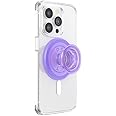 PopSockets Phone Grip Compatible with MagSafe, Adapter Ring for MagSafe Included, Phone Holder, Wireless Charging Compatible - Lavender Translucent