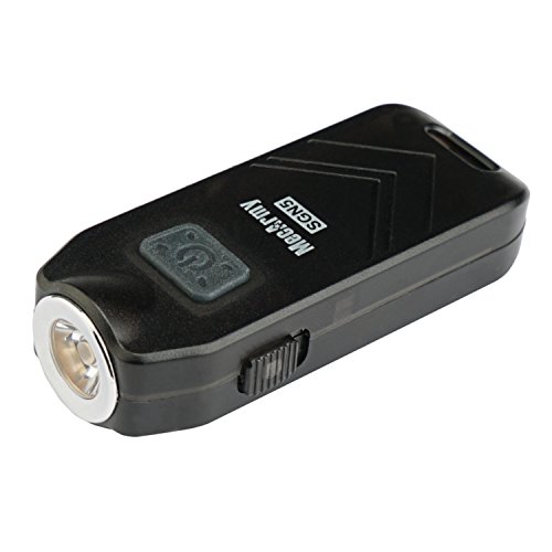 MecArmy SGN5 USB Rechargeable Personal Attack Alarm Flashlight | Mini Handheld EDC Keychain Torch | CREE LED with 560 Lumens Small and Powerful Light | Alarm up to 115dB Siren (Black)