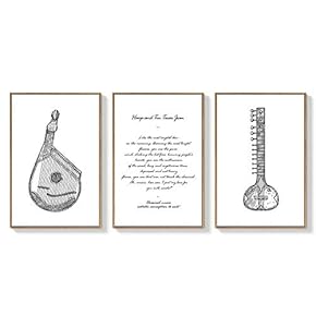 Framed for Living Room Bedroom Instrument for x3 Panels