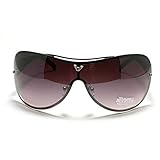 Oversized Rimless Shield Aviator Sunglasses