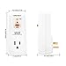 GFCI Outlet RCD Adapter Portable Leakage Protection Breaker 15Amp in Circuit Breaker for Household Devices to Protect Electric Safety, White