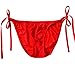 WenMei String Bikini Thong Briefs Milk Silk Side Tie Men's Underwear (Red)