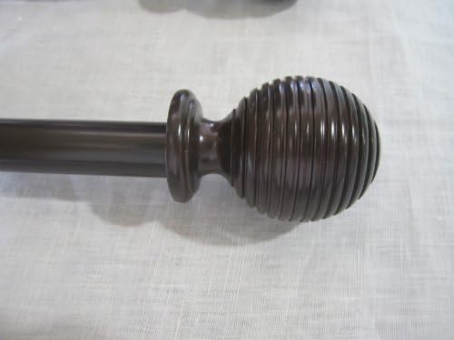 Urbanest Zinc Cast Ripple Ball Drapery Curtain Rod Set 3/4" (Bronze, 88"-120")