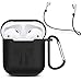 NYKKOLA AirPods Case, 3 in 1 AirPods Accessories Set Protective Silicone Cover and Skin Compatible Apple AirPods Charging Case with Keychain/Anti-Loss Strap (Black)