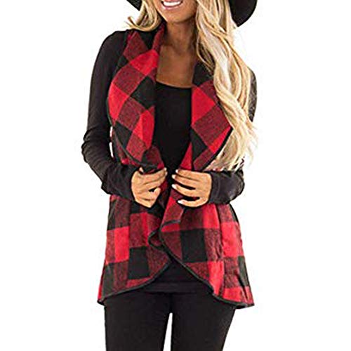 Oksale Womens Vest Woolen Coat Keep Warm Cardigan Coat Sleeveless Jacket (Red 2, M) - Thumbnail 2