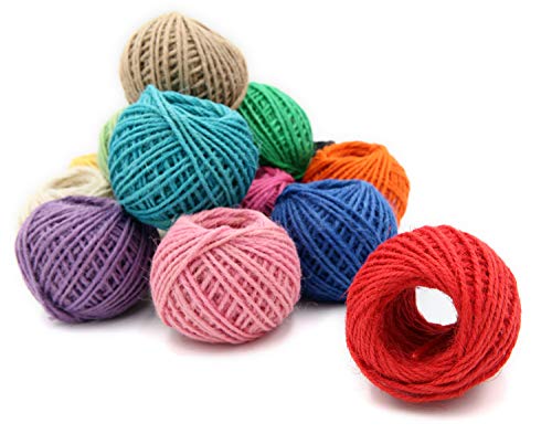 Jute Twine String/Rope for Crafts,Gardening,Wrapping,Packing Picture Hanging and Decoration 1148 Feets/383 Yards(3 PLY,2MM,14 Rolls,82 Feets per Roll) - Thumbnail 3