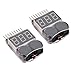 REALACC 2 Pcs 2 in 1 RC Lipo Battery Low Voltage Tester Checker 1S-8S Buzzer Alarm with LED Indicator for RC Helicopter Quadcopter