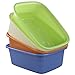 Fiazony 14-Quart Gray Plastic Wash Tub/Dish Pan Basin, Set of 4