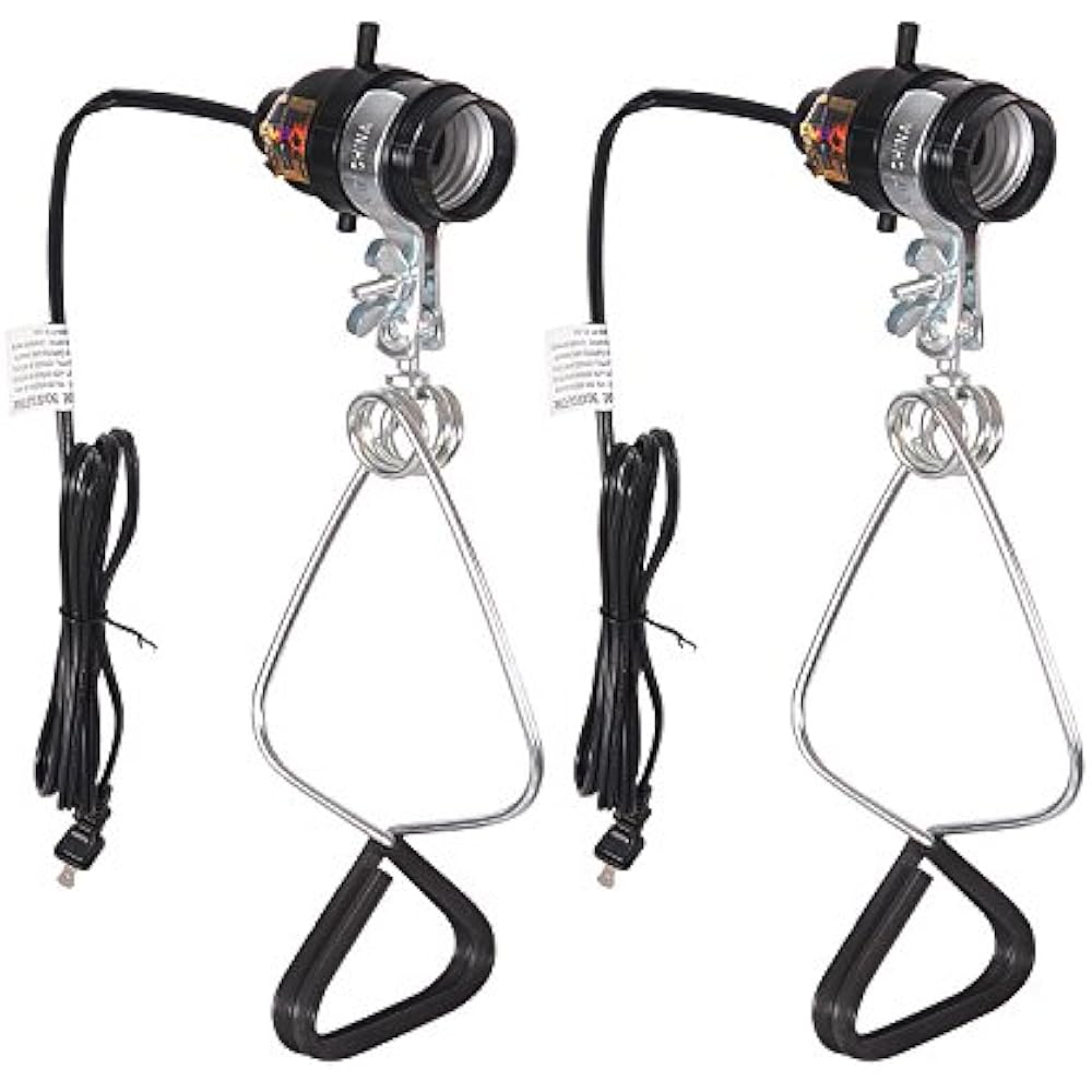 2Pack 18/2Gauge Brooder Heat Clamp Lamp UL Listed Bakelite Socket 150