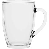 AmazonCommercial Single Wall Glass Mugs, 11.7 oz., Set of 6