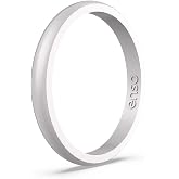 Enso Halo Birthstone Silicone Ring - Slim 2.54mm Wedding Band, Garnet, Stackable & Safe