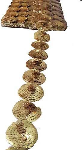 Lace in Golden Color Embroidery Trims, Indian Ribbon, Saree Trims, lace, Indian Sari Border, Embroidered Ribbon, Floral Border and Laces, Golden Ribbons
