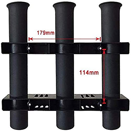 POFET Angelrutenhalterung, Rohr 3 Rutenhalter, Angelrute für Bootskajakgaragenlager oder LKW mit Schrauben seitlich… – Bild 4
