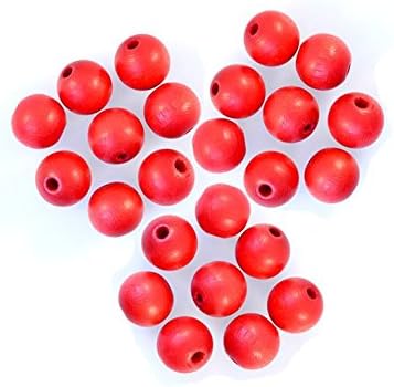 4mm Round Wooden Beads Red Qty 100