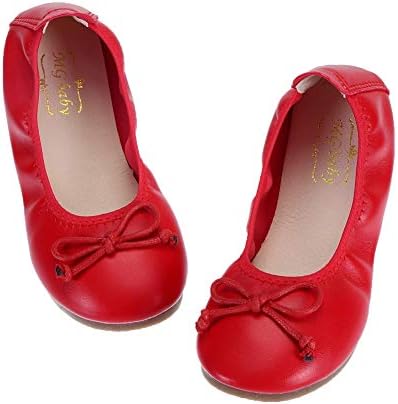 PKBOO Toddler/Little Kid Girls Bowknot Ballet Slip on Mary Jane Flat Dress Shoes