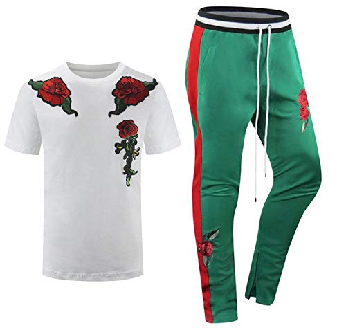 ALMAS APPAREL New Men Stripe Zip Pocket Track Pants Sweatsuit Men's Tracksuits Zipper Joggers