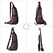 Leathario Men's Leather Retro Chest Sling bag Crossbody Shoulder Bag Multipurpose Backpack Deep Brown