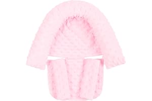 HNHUAMING Head Support and Strap Covers, Carseat Neck Cover, Car Accessories for Girl,Light Pink