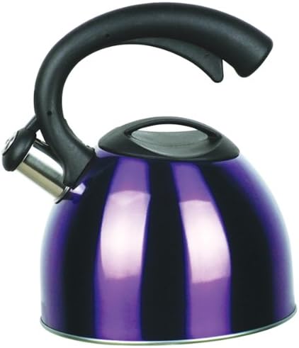 Strauss Stainless Steel 2.6 Quart Whistling Tea Kettle - Induction Ready (Purple)